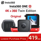 Спортивная Экшн-камера Insta360 ONE R с дистанционным управлением, панорамная 5,7 K 360  + широкоугольная Водонепроницаемая видеокамера 4K, двойная экшн-камера с функцией стабилизации
