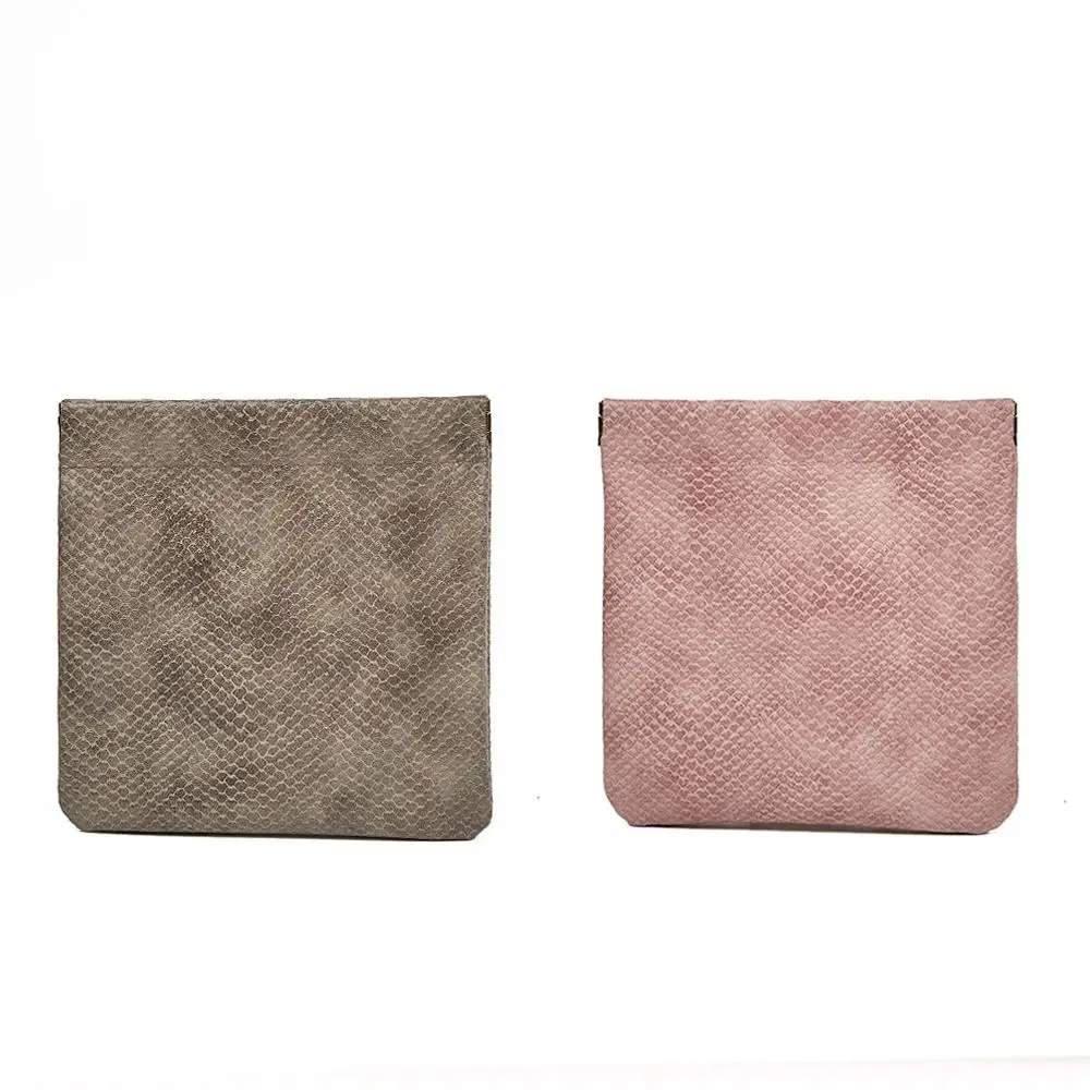 

Napkin Storage Bag Coin Money Bags Self-closing Lipstick Cosmetic Bag PU Coin Purse Leaf Spring Bag Women Change Storage Bag