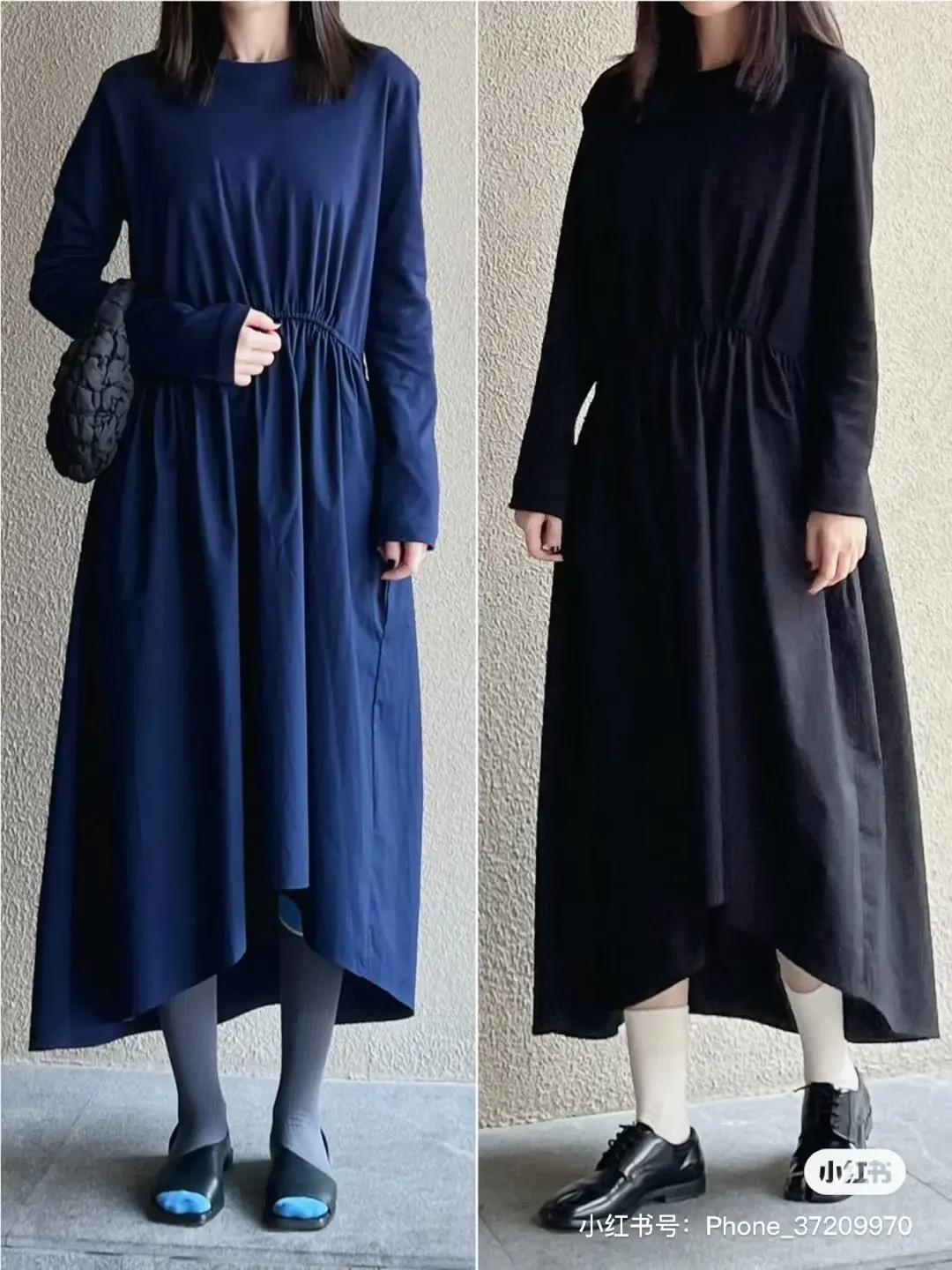 

Women's Dress 2023 New Fashion Casual Dress Women's Solid Round Neck Pleated and Unique Style Female Mujer