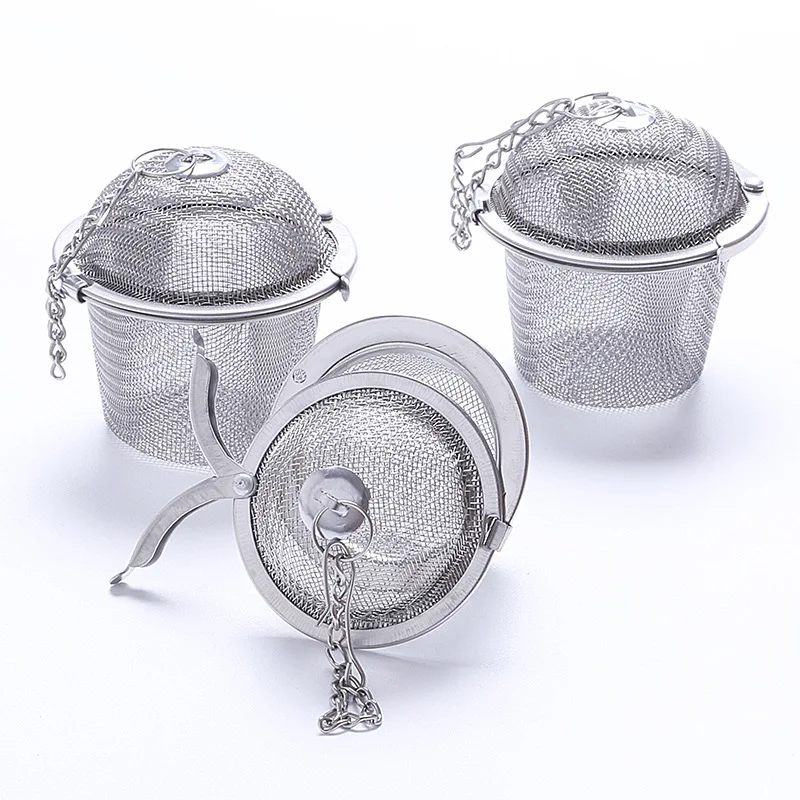 

Stainless Steel Tea Mesh Strainer Reusable Stainless Steel Teakettle Locking Tea Filter Ball Multifunction Mesh Herbal Strainer