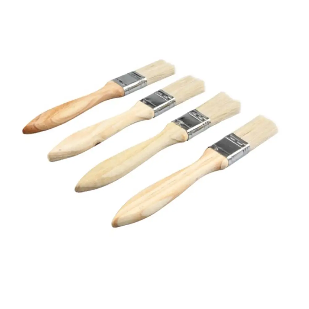 

4pcs/set 1-inch Multifunctional Brush With Wooden Handle For Cleaning Painting Grilling Kitchen Accessories