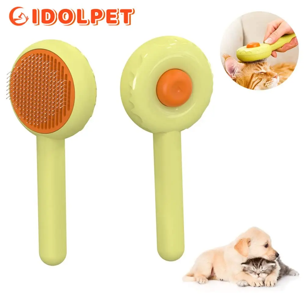 

Dog&Cat Brush,Dog Self-Cleaning Slicker Brush for Shedding and Grooming,Pet Donut Hair Brush Comb for Short and Long Haired Dog