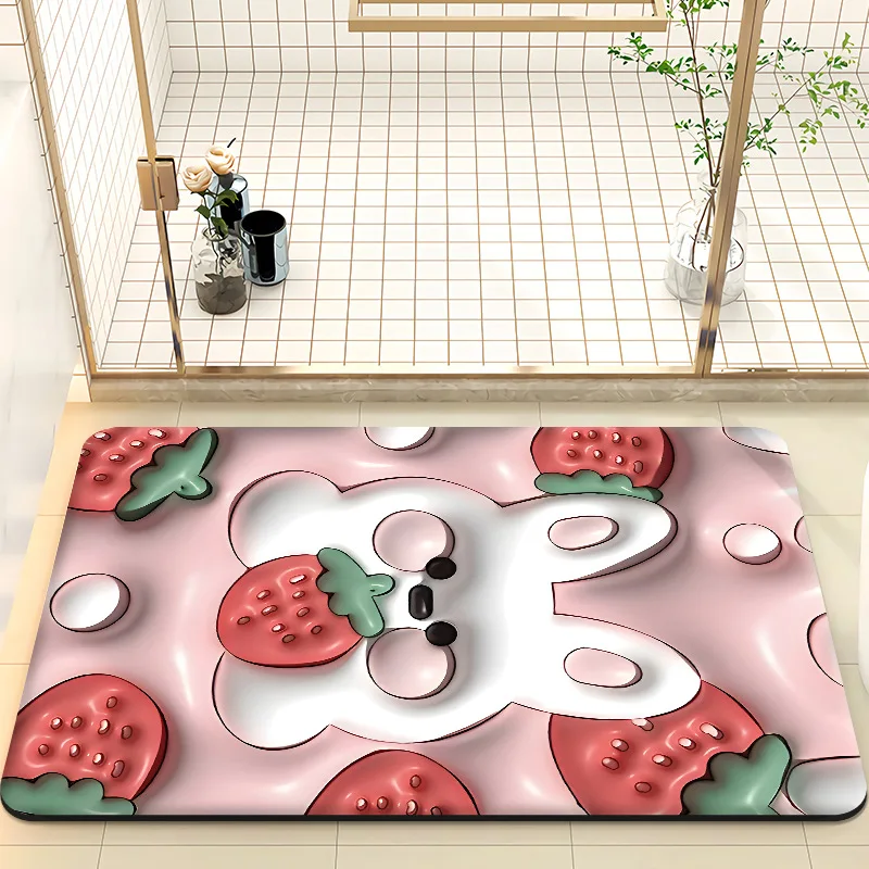 

Bath Msts 3D Three-dimensional Expansion Carpet Cute Cartoon Bathroom Diatom Mud Material Absorbent Quick Drying Foot Pad