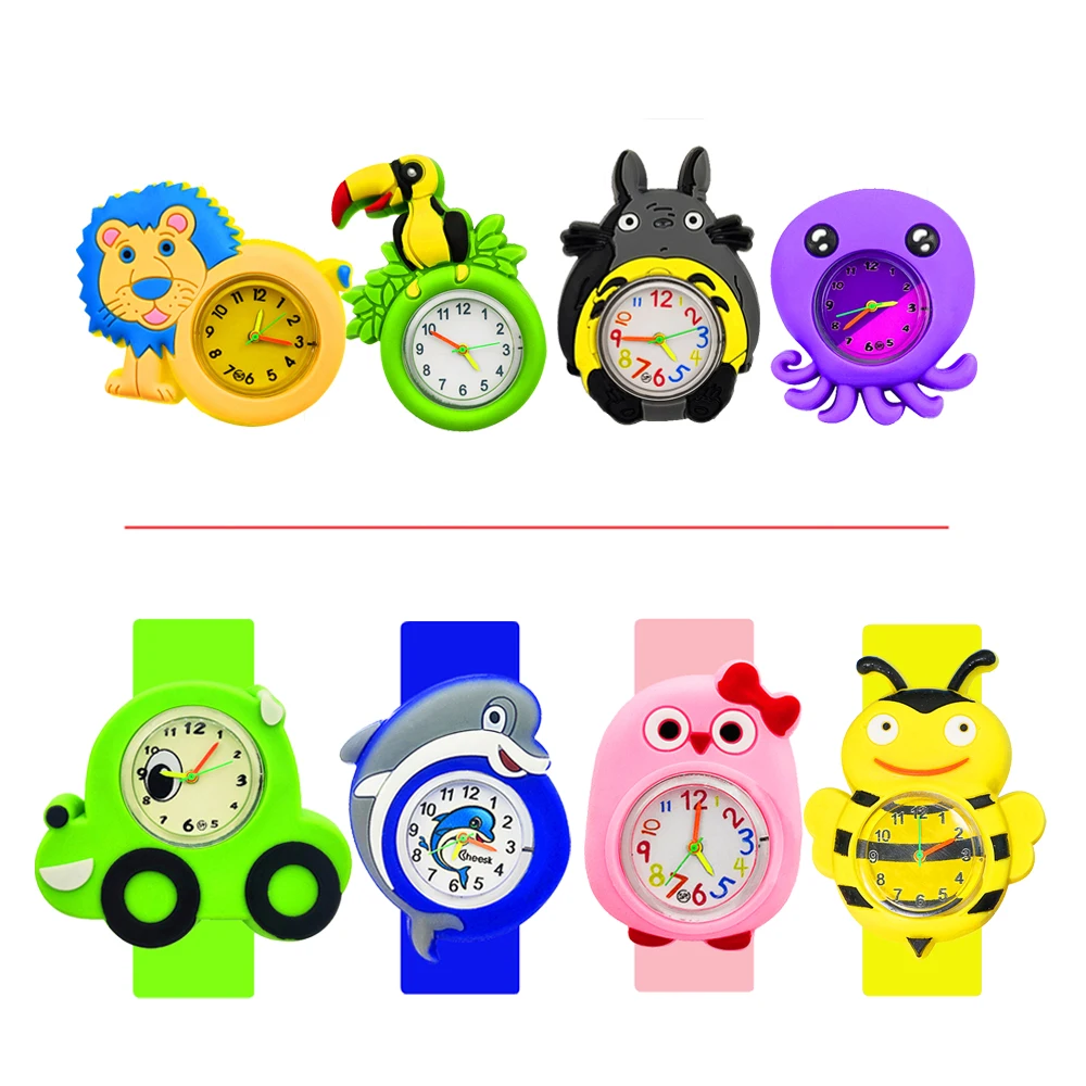 

Children Learn Time Clock Watch Kids Slap Wristwatches Nursery School Baby Birthday Present Toy Boy Girl Child Quartz Watch