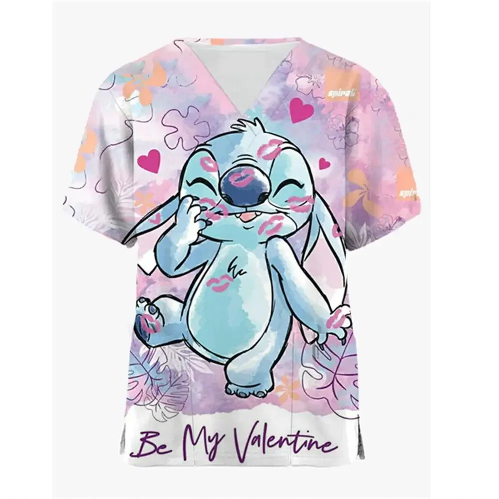 Футболка Miniso женская с карманами рубашка V-образным вырезом одежда для больниц