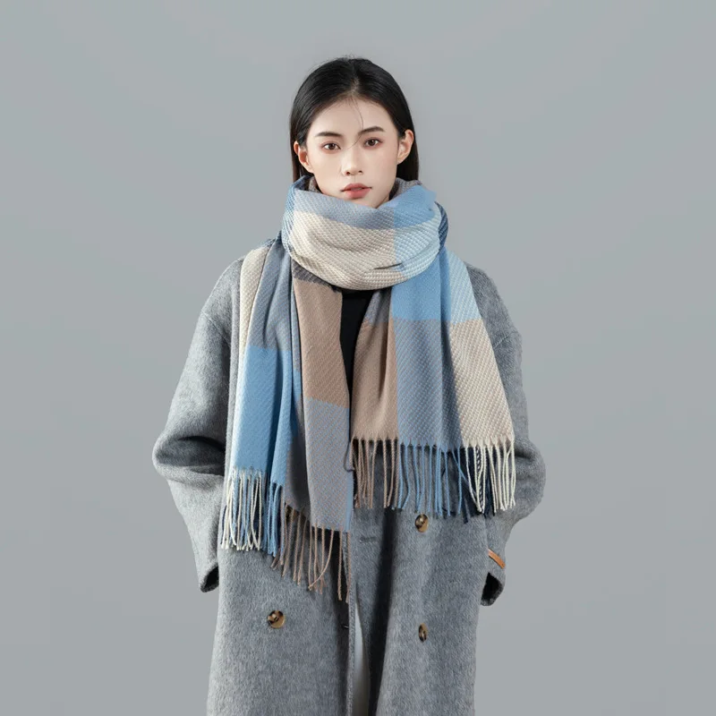 

New Classic Twill Check Scarf In Autumn And Winter, Women's Korean High-end, Versatile, Cashmere Like, Thickened, Warm Shawl