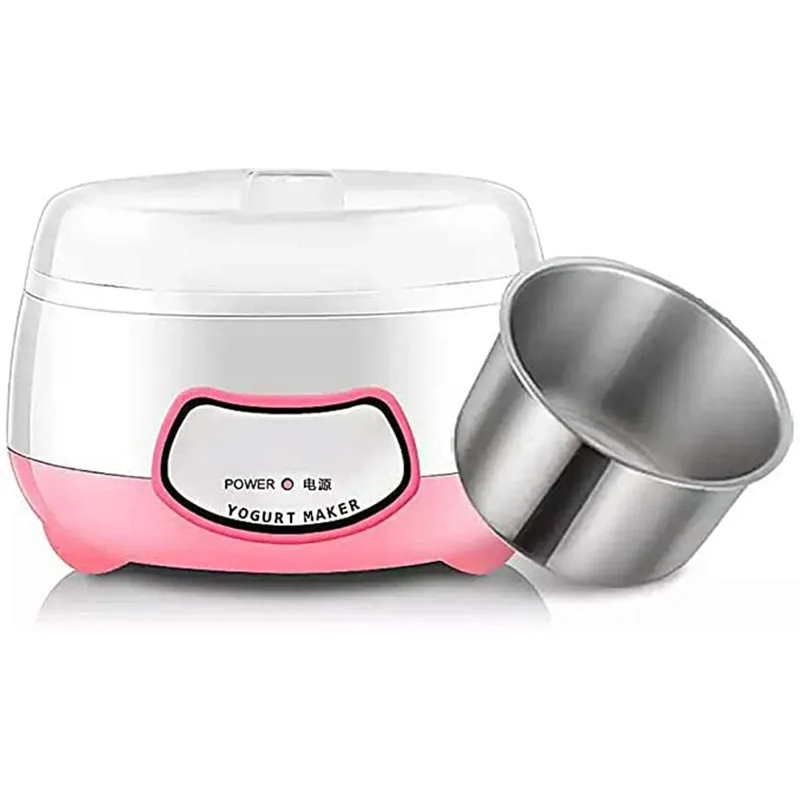 

Yogurt Maker Mini Automatic Yogurt Machine Household DIY Yogurt Tools Kitchen Appliance Stainless Steel Tank Pink 220V
