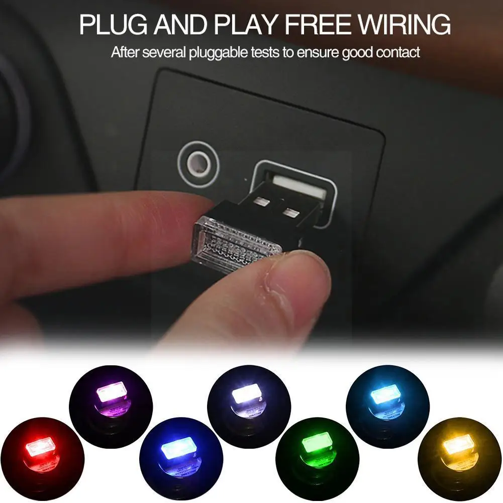 

LED Car Light Ambient Night Light Mini USB Decorative Interior Charging Auto Atmosphere Neon Power Mobile Emergency Lamp PC B6C0