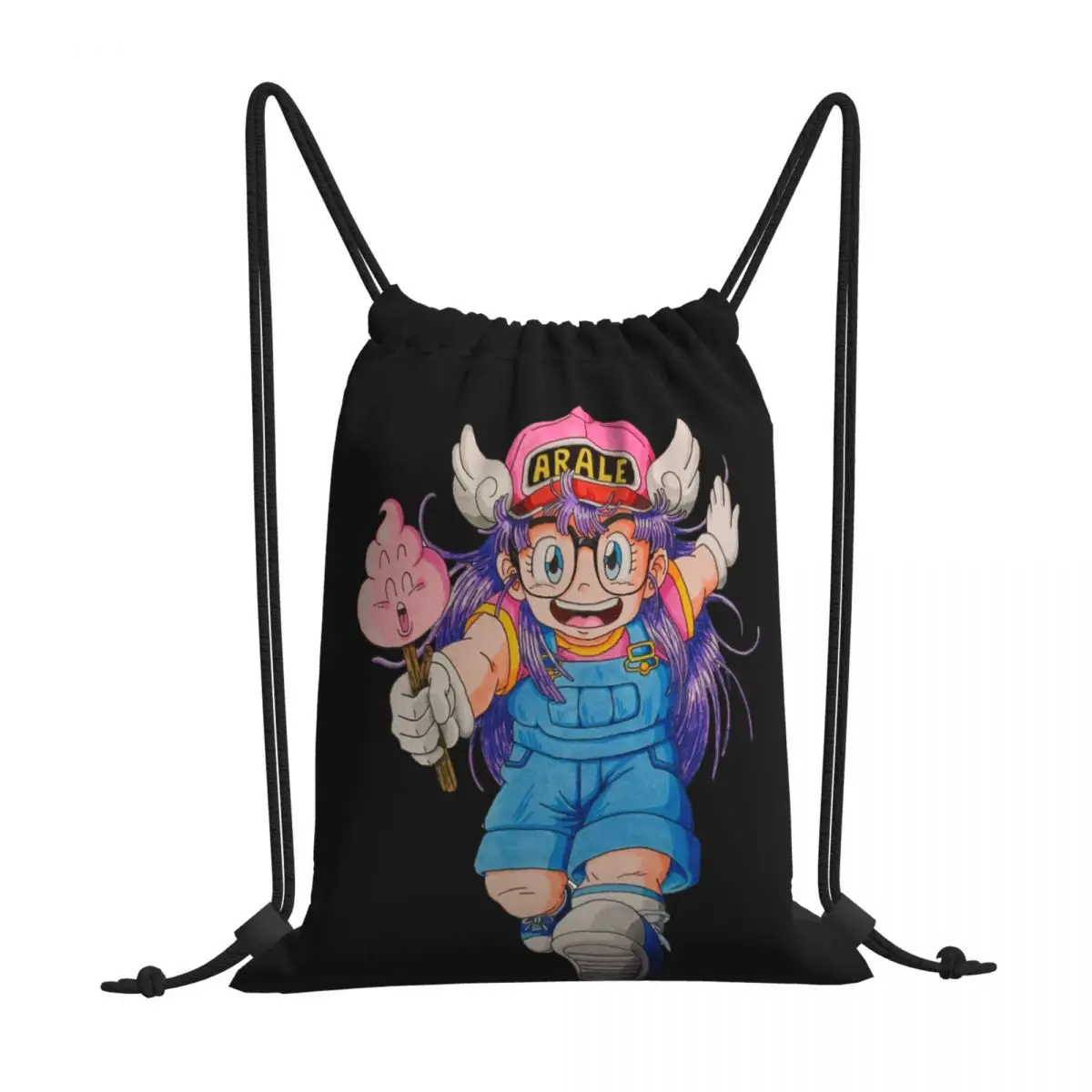 

Arale Running Dr Slump Japanese Manga Kawaii Drawstring Bags Travel Shoe Teen Portable Rucksack Pouch