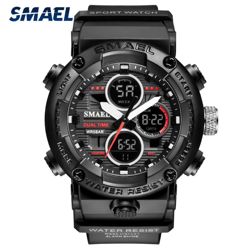 

SMAEL Sports Mens Watches Luxury Brand Multifunction Clock Men Quartz LED Digital Watch Waterproof Wrist Watch relogio masculino