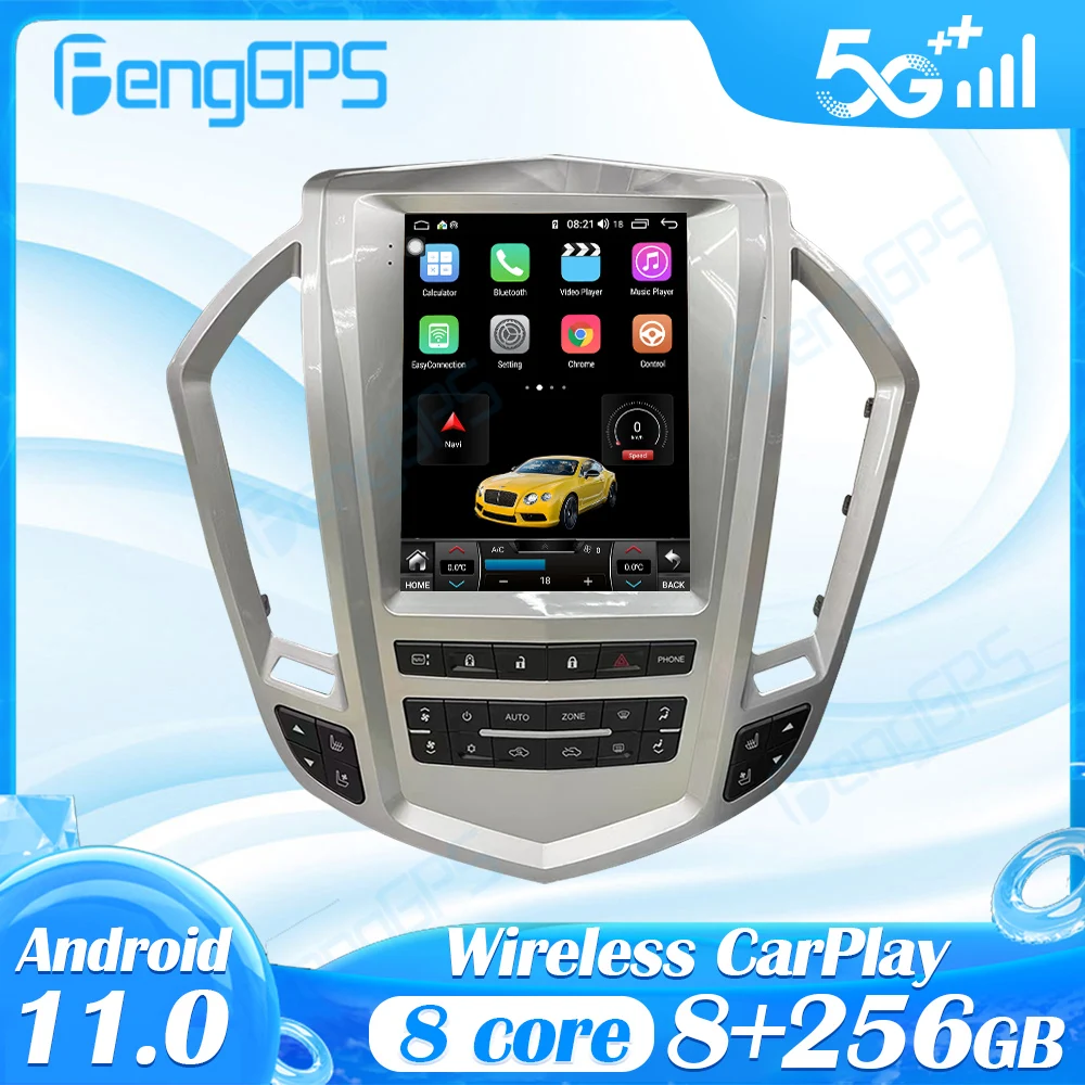 

Автомагнитола с сенсорным экраном 9,7 дюйма, Android 11, для Cadillac SRX 2009-2012, с Bluetooth, GPS-навигацией, видеоплеером, мультимедийным плеером Calplay