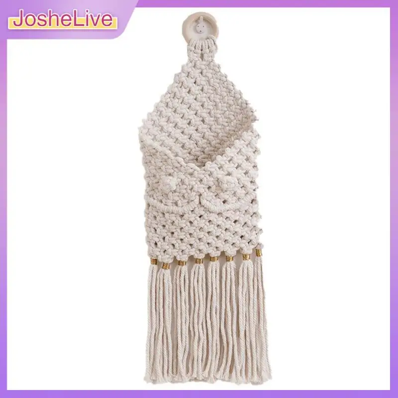 

Careful Workmanship Ornament Tapestry 17*53cm Cotton Thread Build Bohemian Storage Net Bag Home Wall Decoration Hand-woven