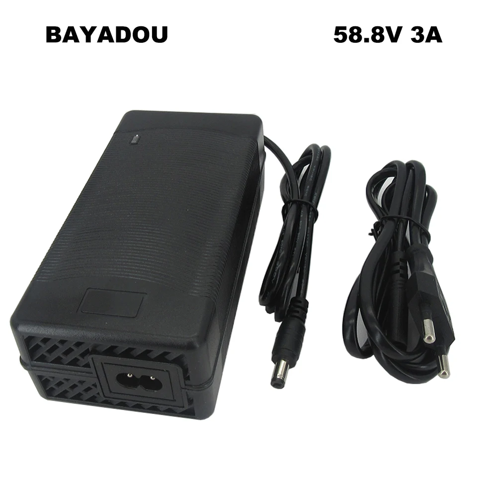

52V 58.8V 3A Lithium Ebike Charger 51.8V 14S Li-ion Electric Bike Bicycle Scooter E-Bike Battery Chargers with fan DC XT60 RCA