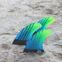 double tabs fins fiberglass honeycomb carbon 3pcs per set surfboard fins quilhas surfing g5 m size blue gradientorange gradient