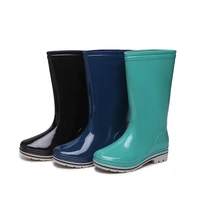 fashion womens rain boots fleece lined rain boots knee high socks stocking rain shoes rubber boots non slip waterproof