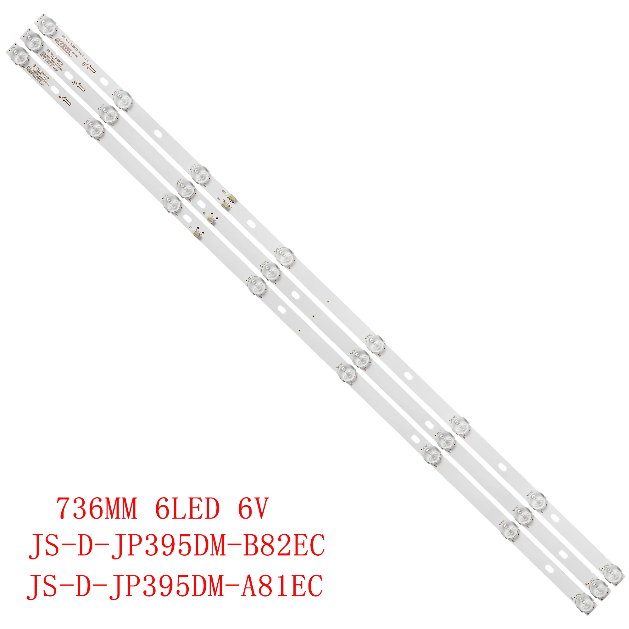 

3PCS LED backlight strip 8 lamp for D40-M30 40BF400 JS-D-JP395DM-A81EC JS-D-JP395DM-B82EC (80105) E395DM1000 MCPCB ND40N2100 JLX
