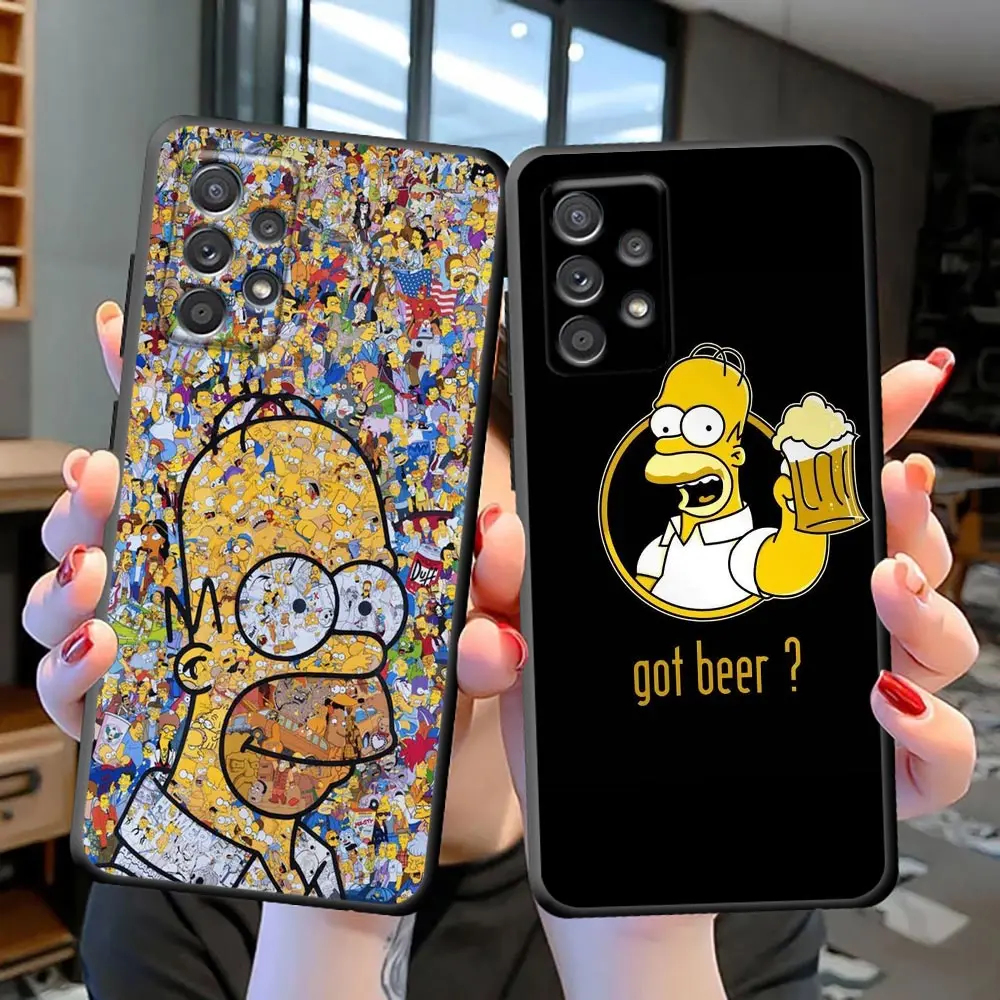

Funny Cute Homer S-Simpson Family Cover Phone Case For Samsung S20 S21 FE S22 S23 S9 S10 4G Lite S10e Plus Ultra 5G Case Funda
