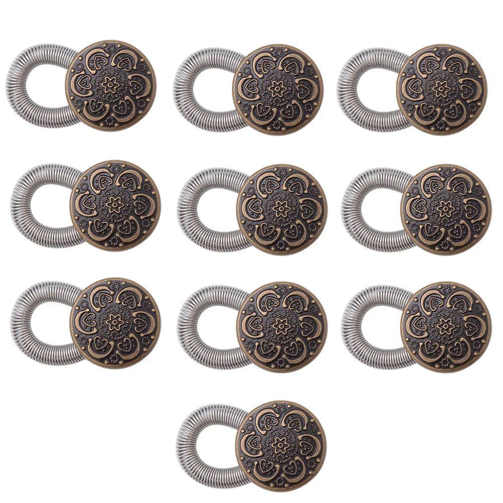 

Button Pant Extender Waistband Extenders Expanders Jeans Waist Extension Alloy Kit Vintage Discreet Stretcher Elastic No Sewing