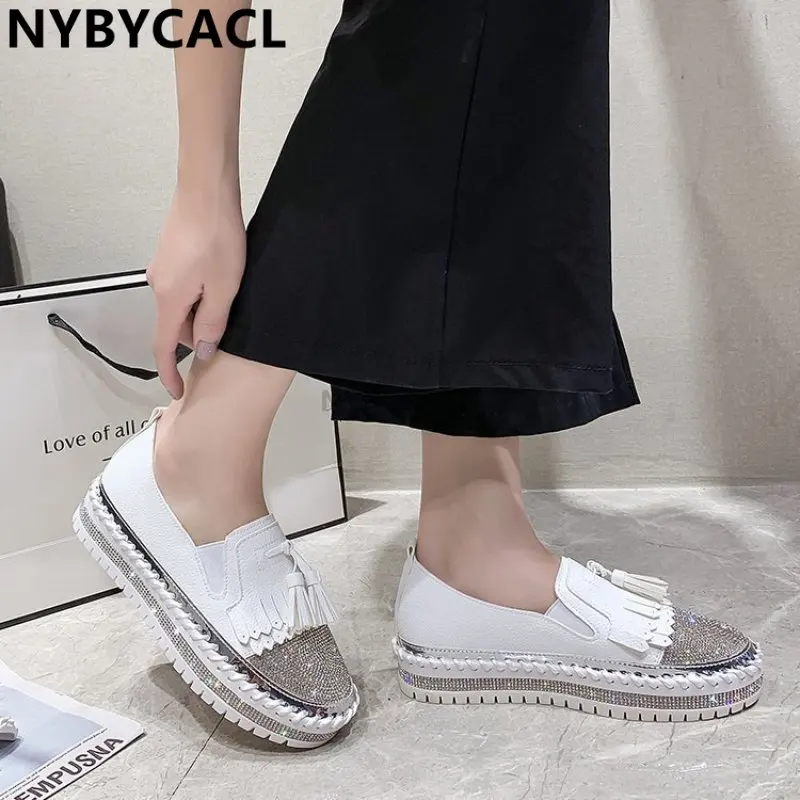 2023 Summer Luxury Bling Bow Slippers Women Sequined Girl Shoes Outside Fashion Platform Slippers For Women Korean Shoes Shallow