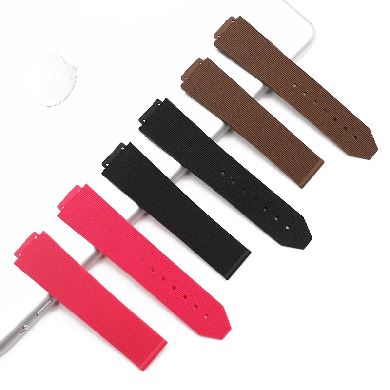 21mm 24mm Resin Watchband Soft Silicone Bracelet Men Watches Accessories Wristband Replace for Hublot Watch Strap