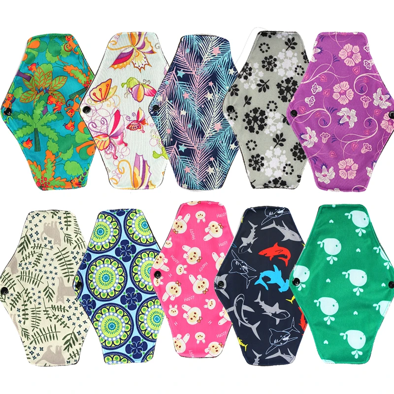 

AIO многоразовые дневные бамбуковые угольные гигиенические прокладки для женщин с цифровой печатью водонепроницаемые подкладки для мам для женщин