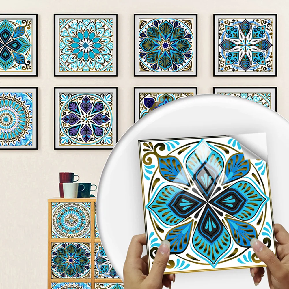 

10 шт., матовая искусственная Настенная Наклейка с рисунком мандалы