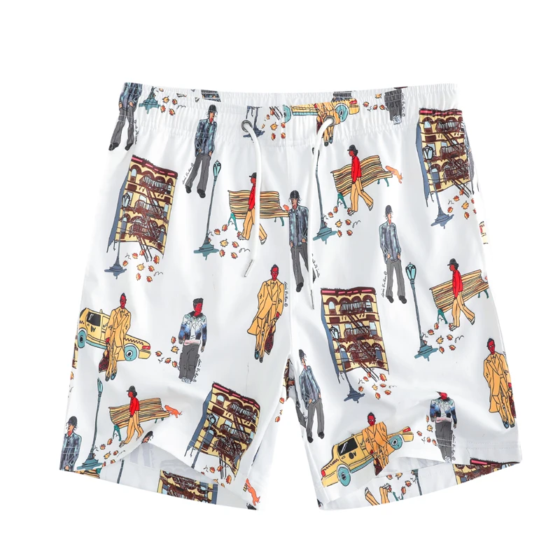 European and American men's wear summer 2022 new Figure-print slim beach pants Fashion casual shorts Five minutes of pants