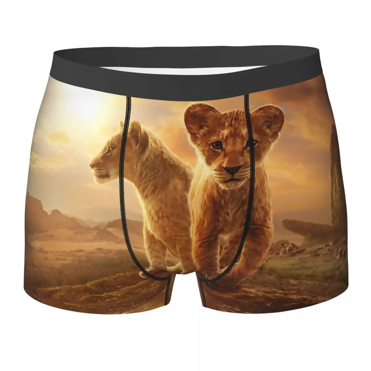 Фото Mufasa The Lion King Boxer шорты с 3D чехлом, нижнее белье, Лидер продаж, шорты с принтом, удобные мужские трусы, большие размеры 2XL №1