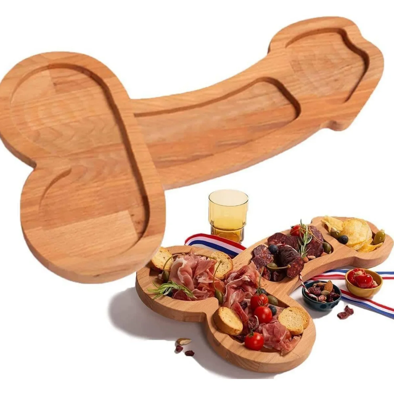 

Funny Camping Wood Dinner Plate Natural Wood Charcuterie Board for Family Outdoor Dining Fruit Serving Tray Party Picnic Spoof