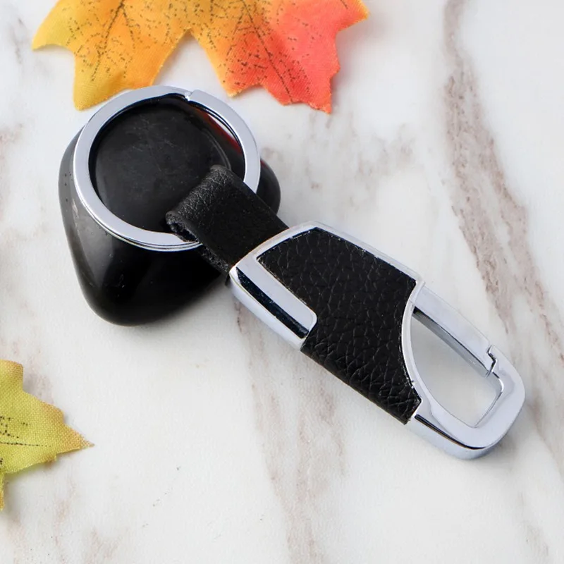 

Мужской роскошный кожаный брелок с черной застежкой креативный Брелок «сделай сам» держатель Автомобильный брелок для ключей для мужчин ю...