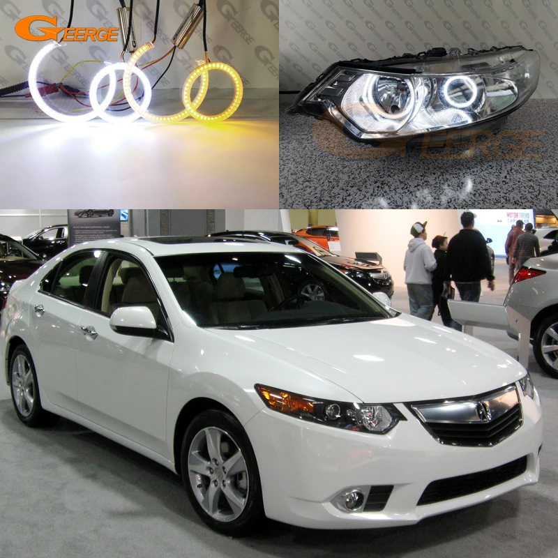 

Для Acura TSX CU2 2009 2010 2011 2012 2013 2014 ультра яркий дневной светильник с переключением сигнала поворота SMD комплект светодиодов «глаза ангела» Halo Rings