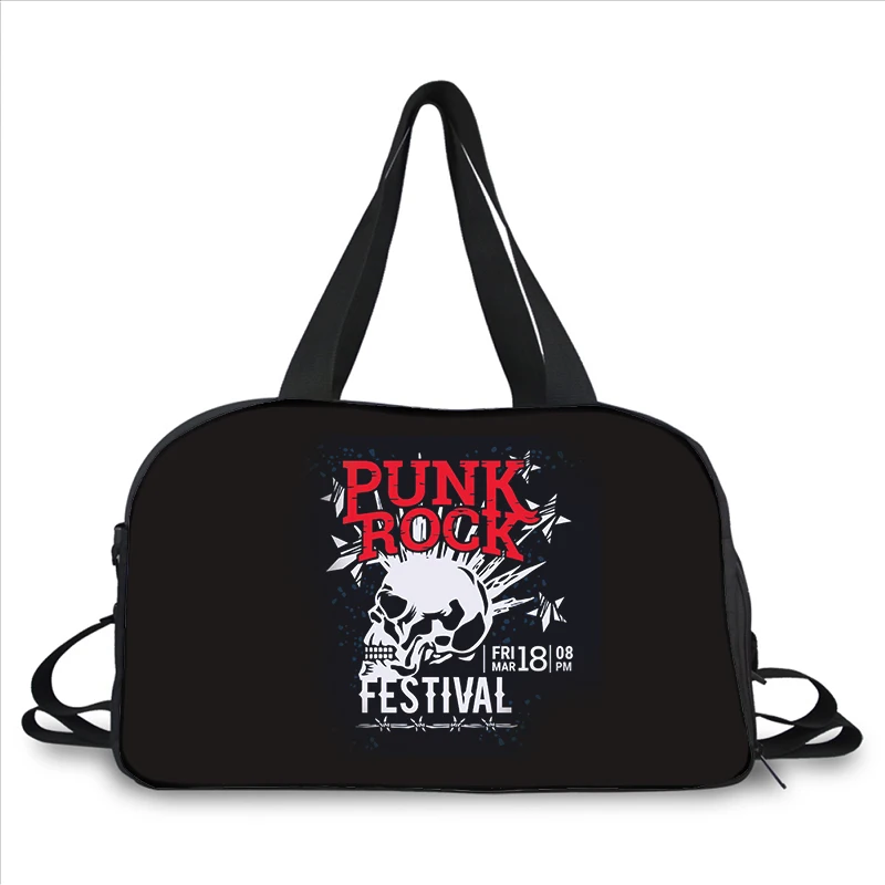 Punk Rock Hard 3D printing fashion trend portable large capacity multi function messenger bag travel bag