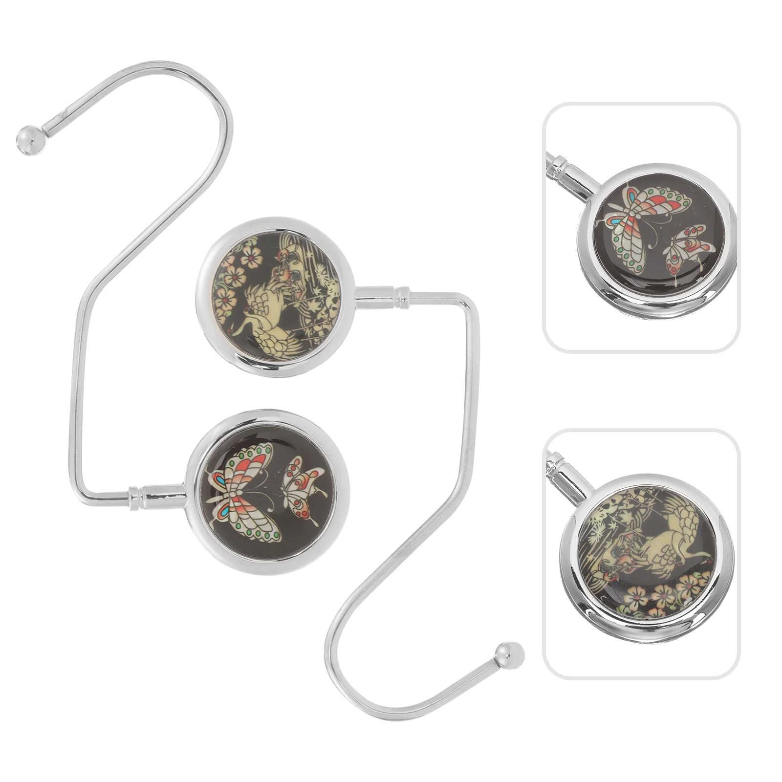 

Крючок для кошелька, портативный металлический держатель для стола, офисный элегантный женский держатель со сверкающими элементами, складной