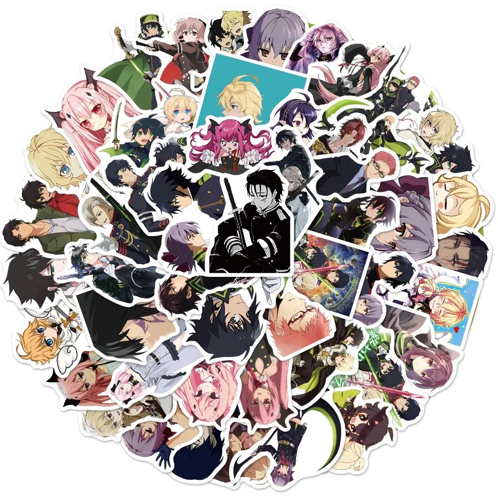 

Стикеры аниме Seraph of the end, граффити для ноутбука, гитары, мотоцикла, скейтборда, чемодана, водонепроницаемые ПВХ наклейки, 10/50 шт.