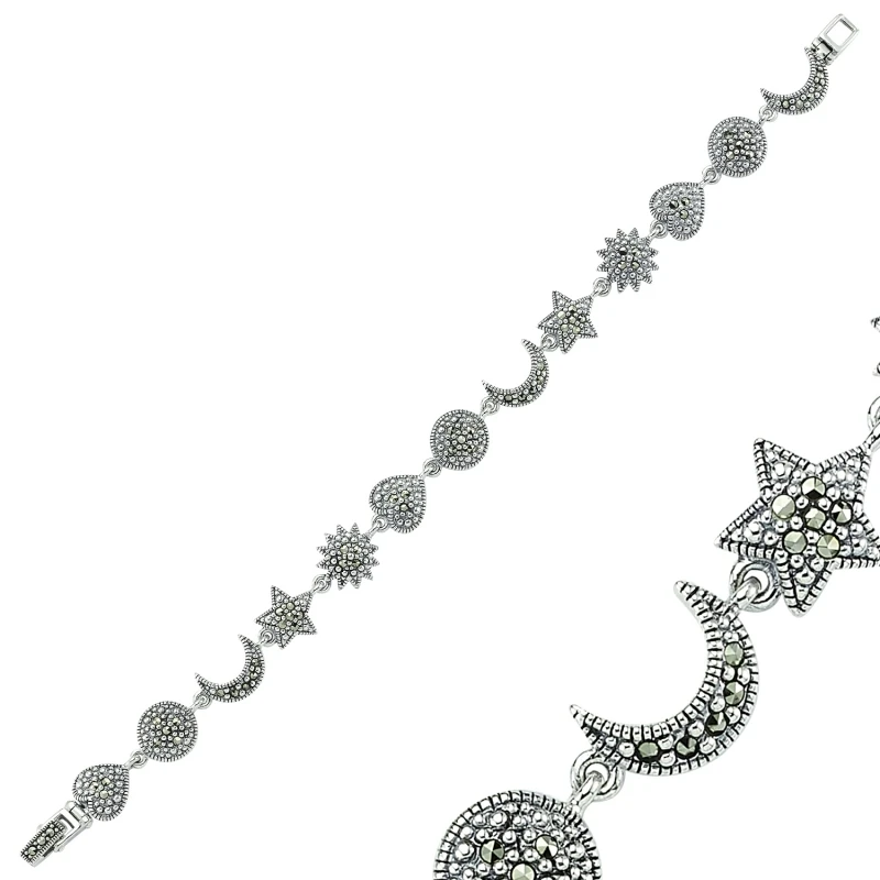 

Серебряный 925 пробы Браслет из марказита