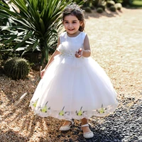 1 5 years pageant summer kids white dress for girl children costume party flower princess dresses girls vestido wedding gown