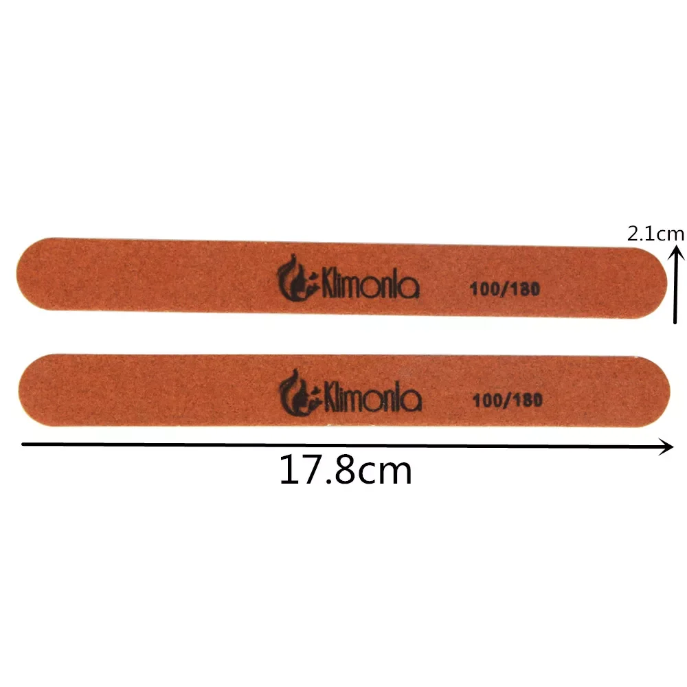 

200pcs/set klimonla Wooden Grit 100/180 Double Sided Nail File Buffer Sanding Fingernails Toes Polishing Manicure Art Tools