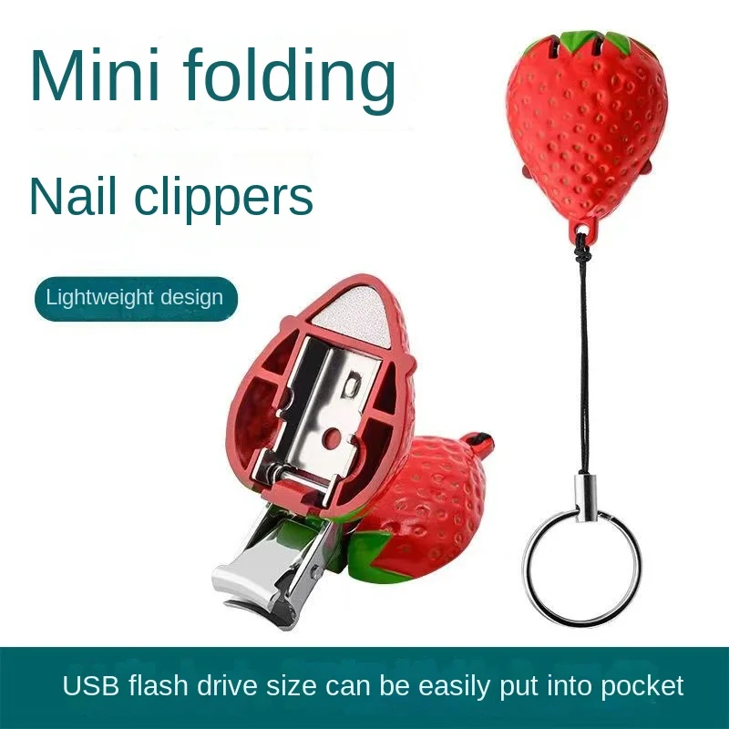 

Nail Clippers Mini Folding Nail Clippers Creative Gifts Strawberry Household Nail Clippers Single Set with Key Chain Pendant