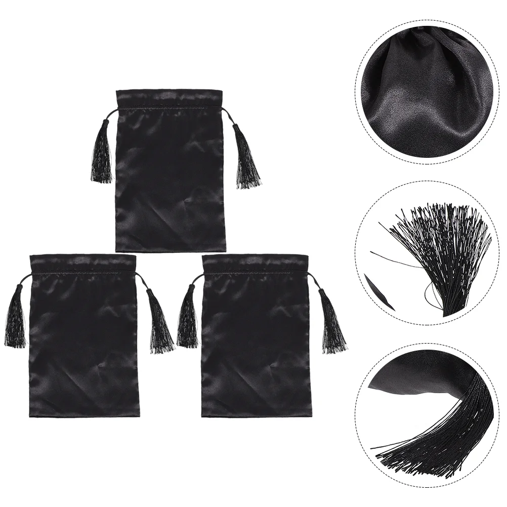 

Hair Drawstring Wigpouches Storage Pouch Extension Packaging Soft Silky Tassel Organizer Extensions Carrying