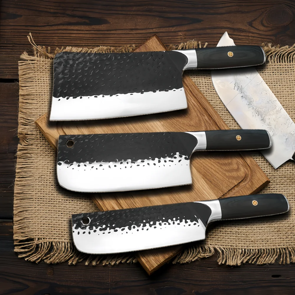 Традиционный кованый кухонный нож ручной работы молоток из нержавеющей стали