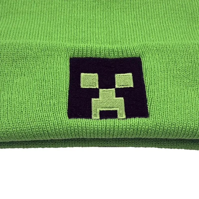 Майнкрафт шапочки Creeper вязаная шапка модная мужская и женская зимняя в стиле