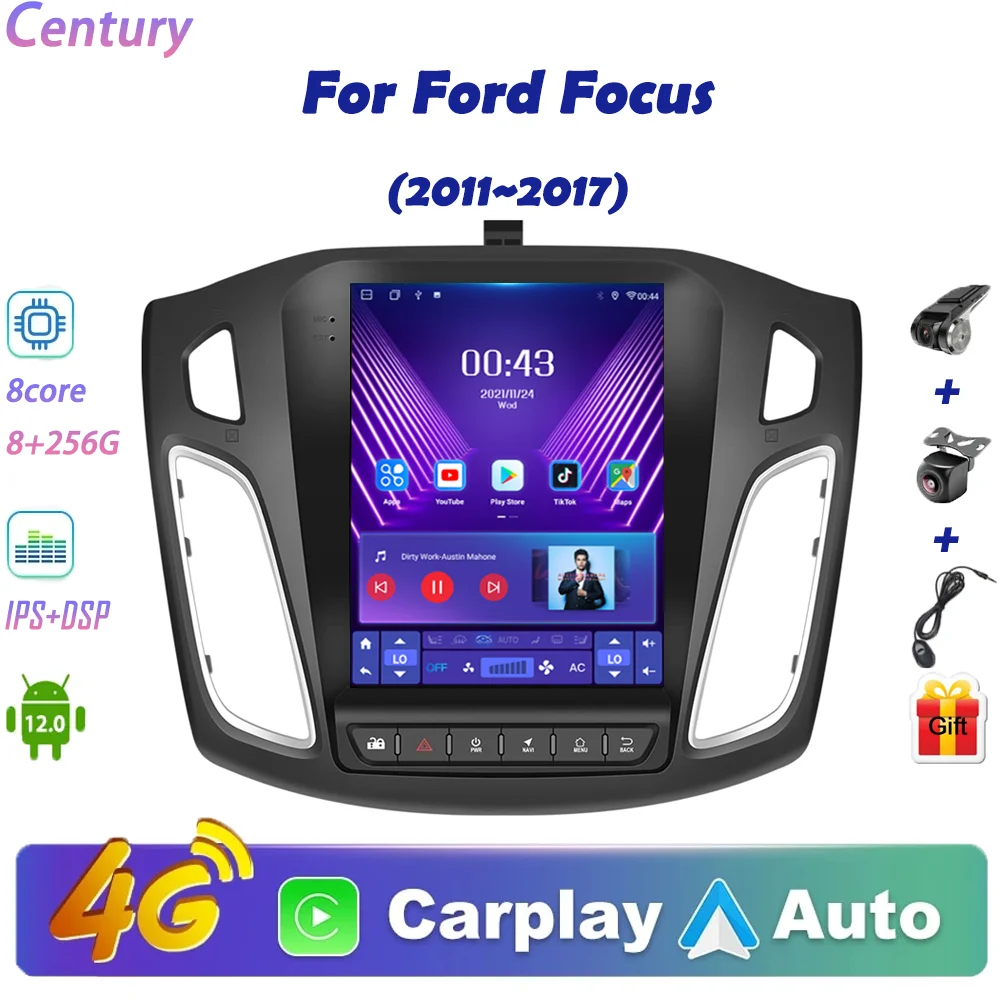 

Century Car Radio For Ford Focus 2011~2017 Android 12 DVD Multimedia Video Player Stereo Carplay Auto GPS 4G/5G WIFI DAB+