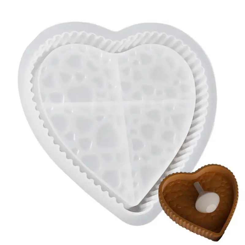 

Heart Plate Shape Epoxy Mold Crystal Glue Striped Polygonal Square Heart shaped Tray Cement Plaster Storage Tray Silicone Mold