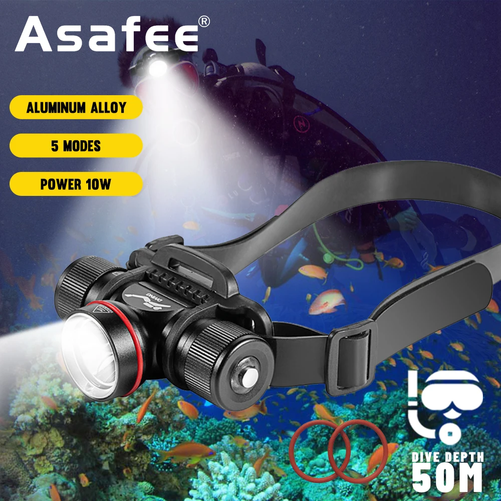 

Multifunctional Glare LED Diving Headlight Underwater Photography Deep Sea Work Waterproof Searchlight
