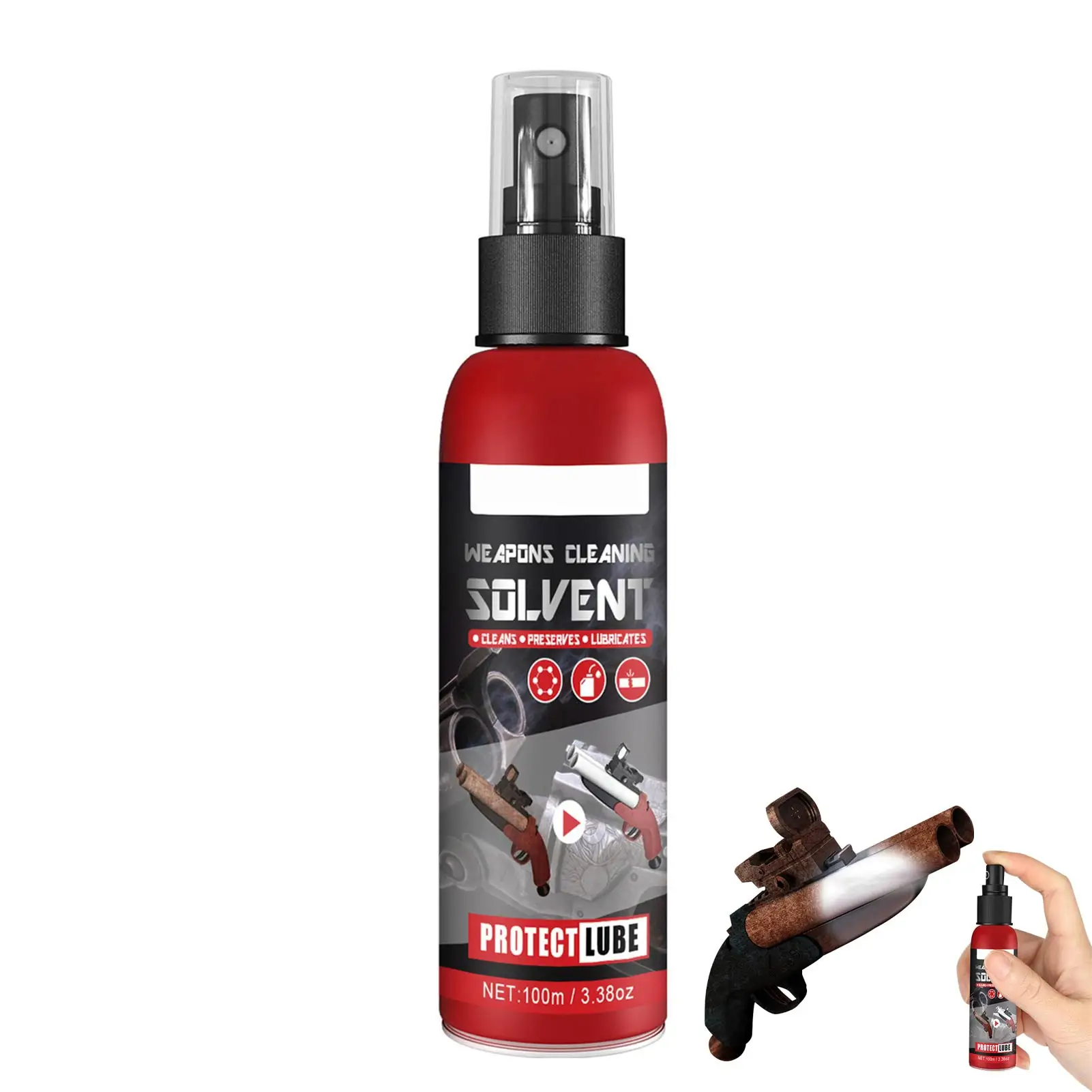 

Weapons Cleaner Spray Cleaning Rust Removal Tool 3-in-1 Weapons Cleaning Solvent Firearm Cleaner Rustproof Lubricant Protectant