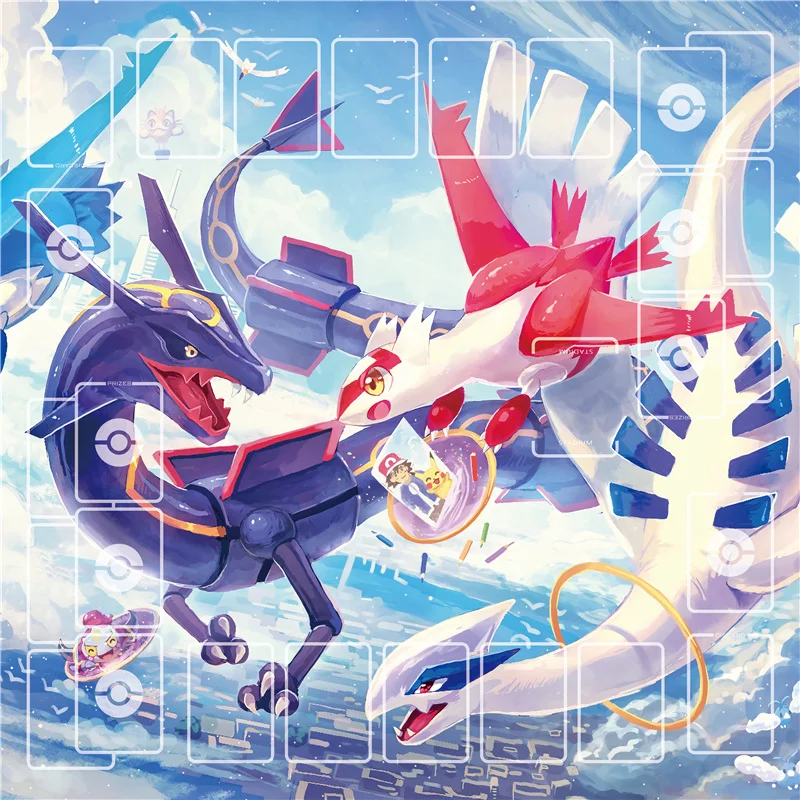 

60x60cm Pokemon Card PlayMat Mousemat Board Game PTCG Double Card Pad Diy Pokemon Tablemat Customized Play Pad For Battlefield
