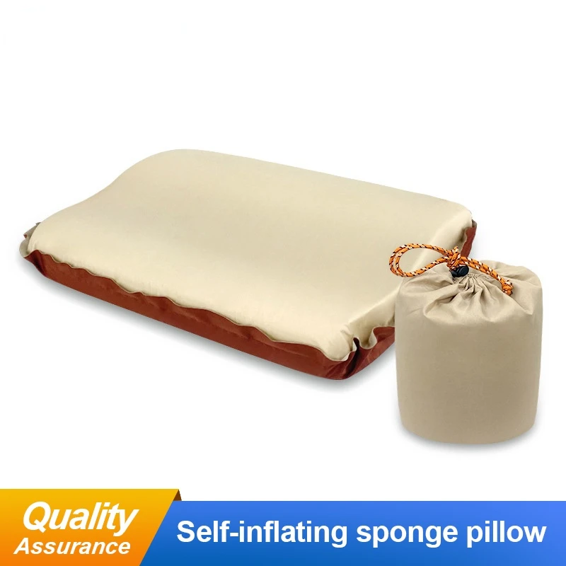 

Camping Pillow for Self Inflating Sponge Outdoor Portable Automatic Inflatable Height Adjustable Comfortable Camping Accessories