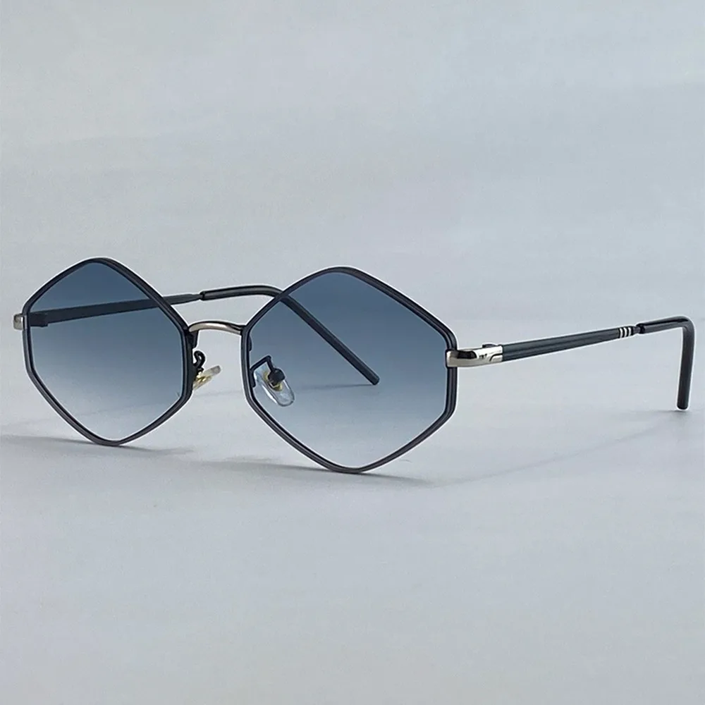 

Винтажные солнцезащитные очки в металлической оправе с шестигранной головкой, защита UV400, роскошные многоугольные оттенки, очки в стиле панк, унисекс