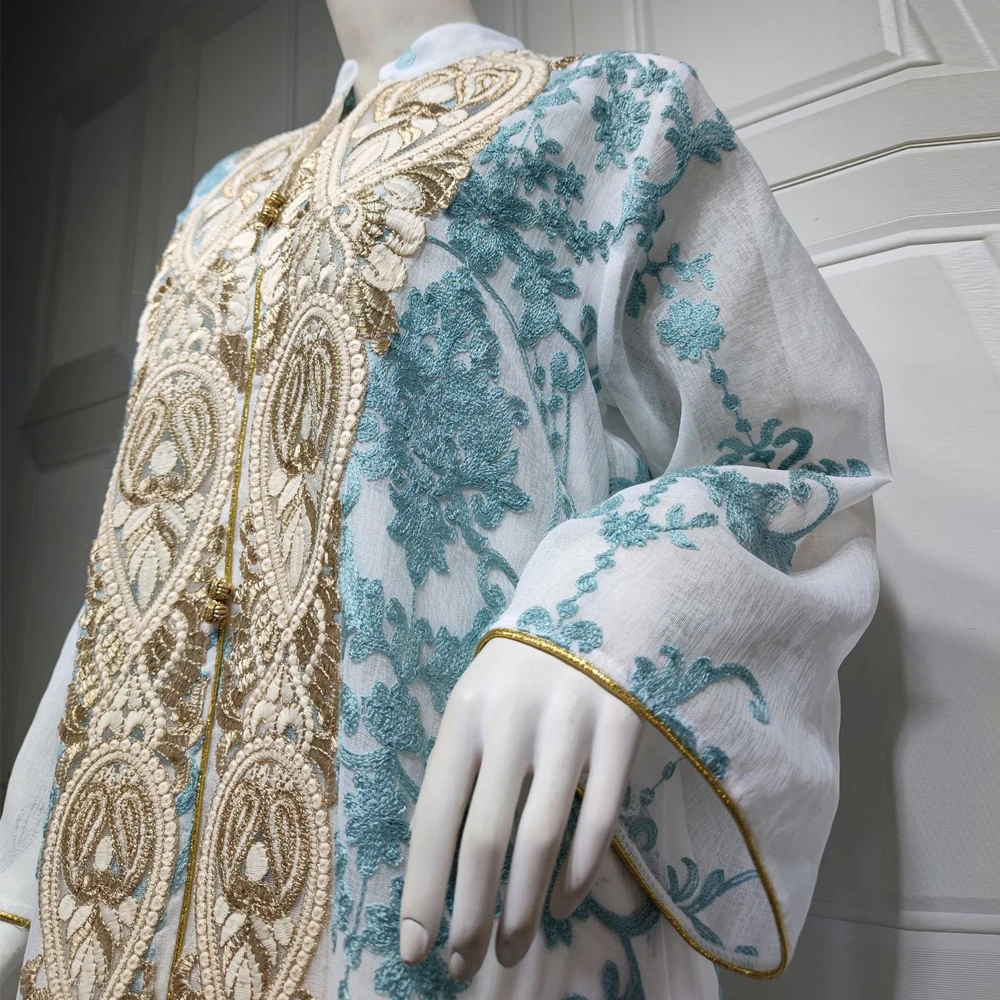 Muslim Kaftan Abaya Dress Kimono Women Dubai Turkey Embroidery Long Sleeve Boubou Jelaba Femme Musulman Islamic Clothing Vestido