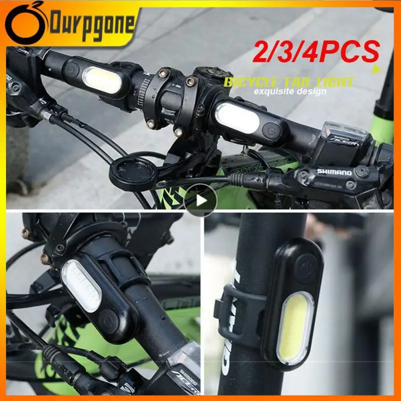

2/3/4PCS Cycling Tail Light Usb Charging 2023 New Flashing Warning Light Waterproof Cob Highlight Taillight Bike Taillight